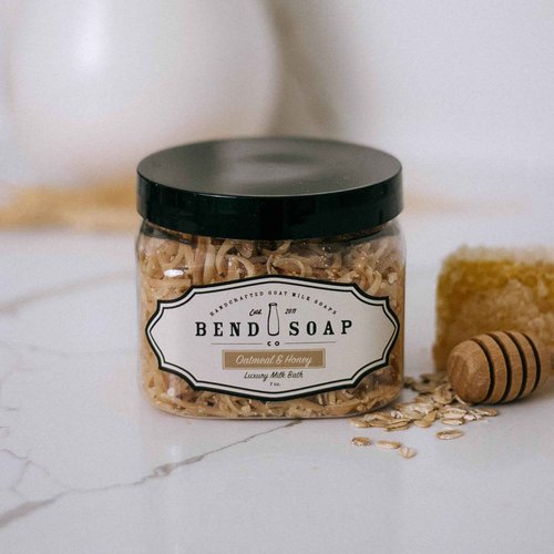 Bend Soap Company Milk Bath, 100% Natural Ingredients, Gentle Cleanser, Hydrates Moisturize and Softens The Skin, Handcrafted Goat Milk Soap, Essential Oil, 2 lbs - Oatmeal Honey