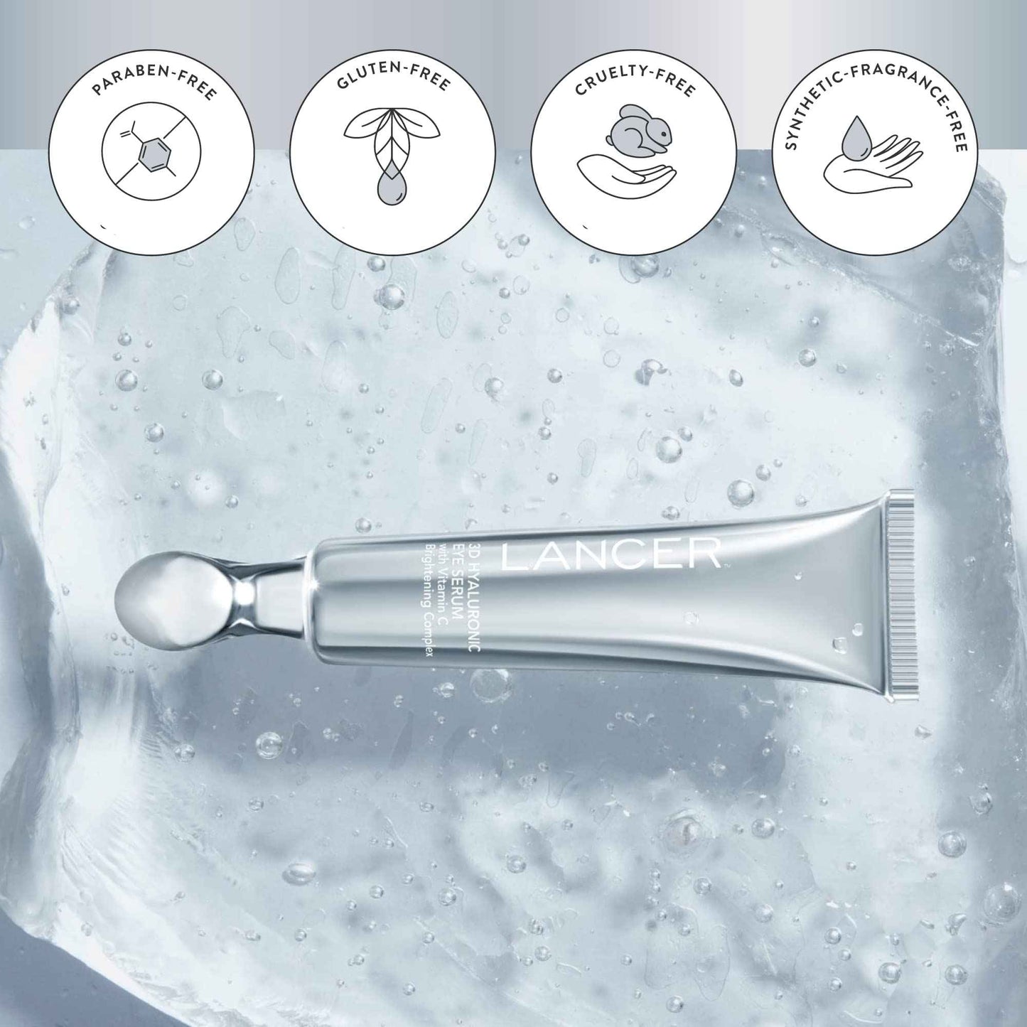 Lancer Skincare 3D Hyaluronic Eye Serum with Vitamin C Brightening Complex, Anti-Aging Eye Cream, 0.5 Fluid Ounces