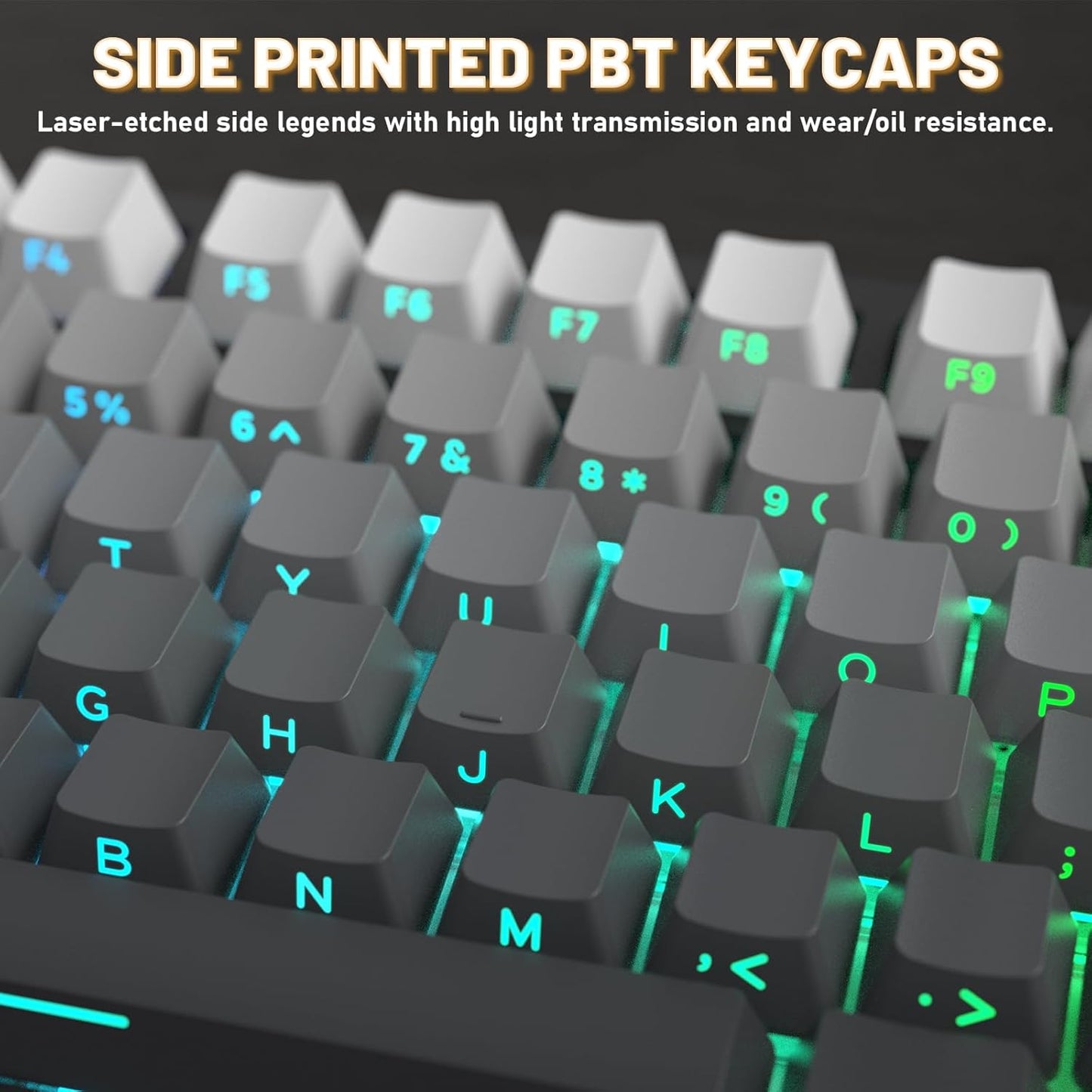Attack Shark ajazz AK820 Pro 75% Mechanical Keyboard and Coiled Cable Hot Swappable Wireless 2.4GHz/Bluetooth/Wired TFT Screen & Knob Flying Fish Switch RGB Gasket Mount Custom Keyboard-Black