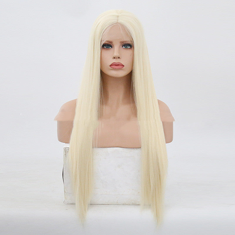 Women's Gold Front Lace Hook Wig - Long Straight Synthetic Hair