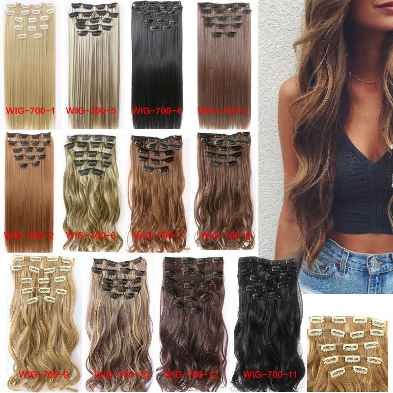 Clip-In Hair Extensions Set - Straight, Multiple Styles