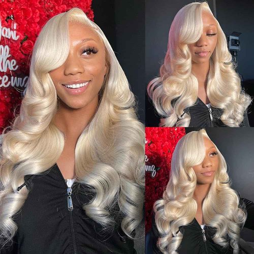 NIHAOWIG 26 Inch 613 Lace Front Wig Human Hair 200 Density Blonde Wig Human Hair Body Wave 13x6 HD Lace Front Wigs Human Hair Pre Plucked 613 Lace Frontal Wig for Women