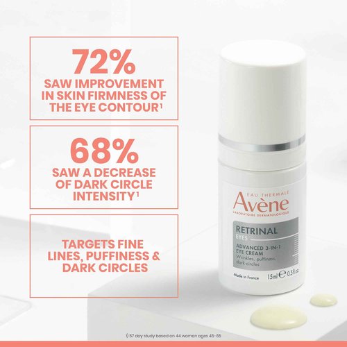 Avène Retrinal 0.1% Intensive Multi-Corrective Cream, anti-aging facial cream powered by retinaldehyde, 1 Fl Oz Retrinal EYES Advanced 3-In-1 Eye Cream NEW