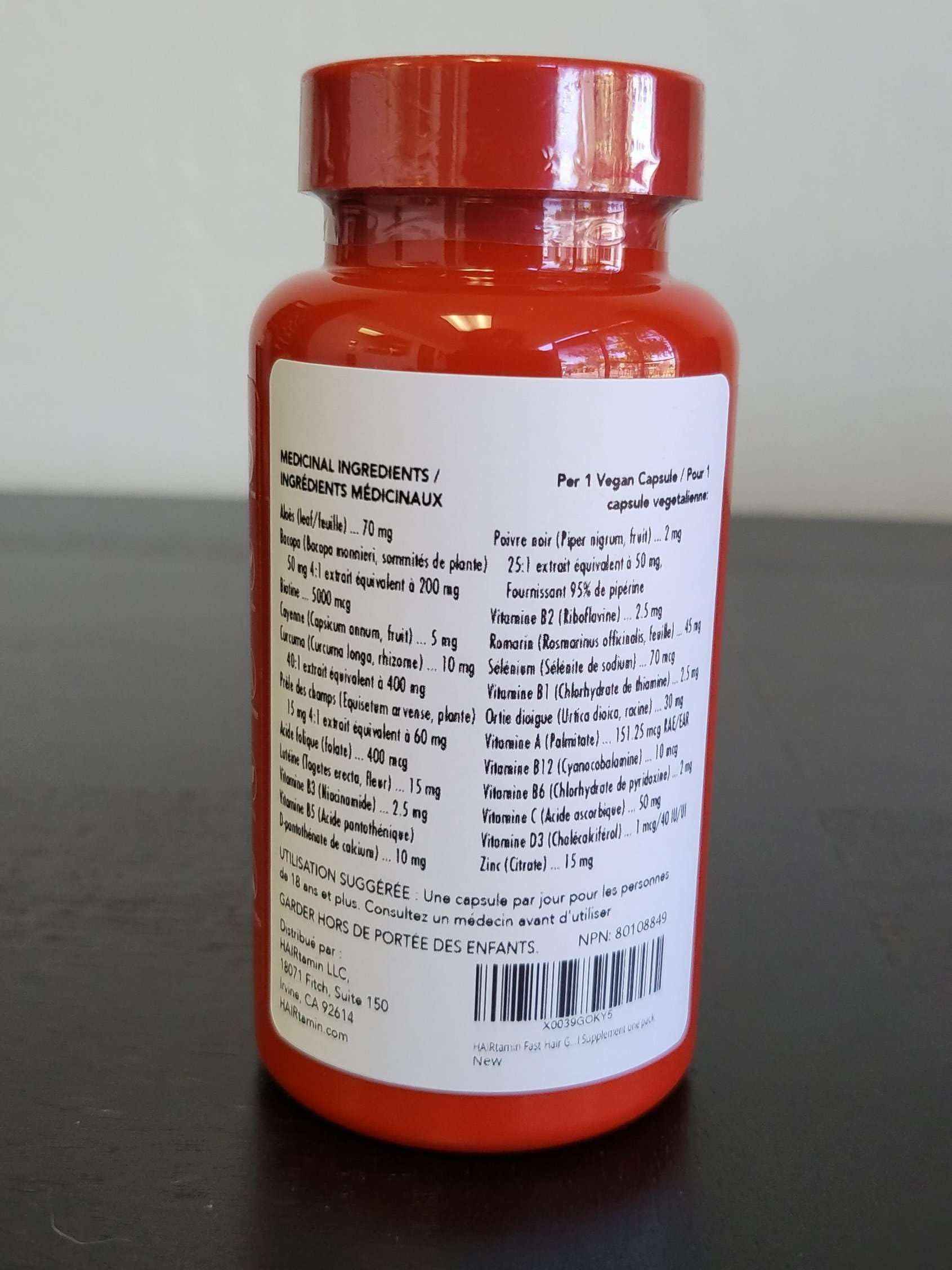 HAIRtamin Advanced Formula Hair Growth Supplement for Women & Men, Supports Stronger, Longer, Visibly Thicker Hair, With 5000 mcg Biotin, Vitamins & Antioxidants, 100% Vegan – 3 Month Supply