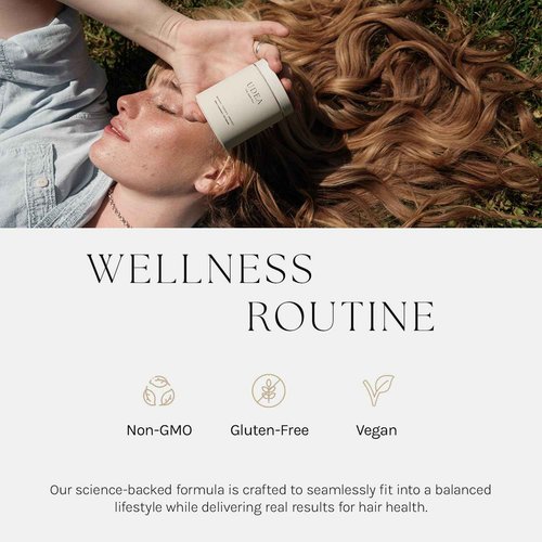 UDEA Wellness, The Hair Pill | Daily Hair Supplement for Strength & Revitalization, Pure Formula, Non-GMO, Gluten Free & Vegan Hair Vitamins for Women & Men | 60 Capsules