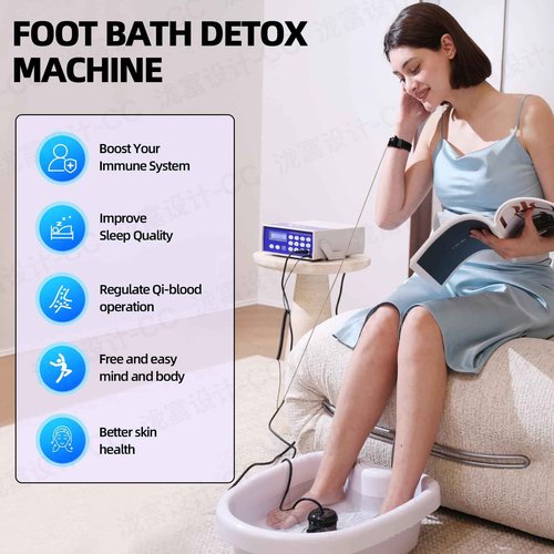 Vitaciti Ionic Foot Spa Machine for Detox Professional Feet Bath Negative Hydrogen Ion Cleanse Detox Foot Bath Soak to Remove Toxins with Far Infrared Belt, Perfect for Birthday