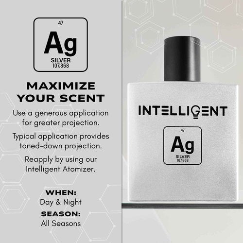 Intelligent Silver Eau de Parfum | Cologne for Men | Clean, Collected, and Sophisticated | 3.4 Fl Oz (100 mL)