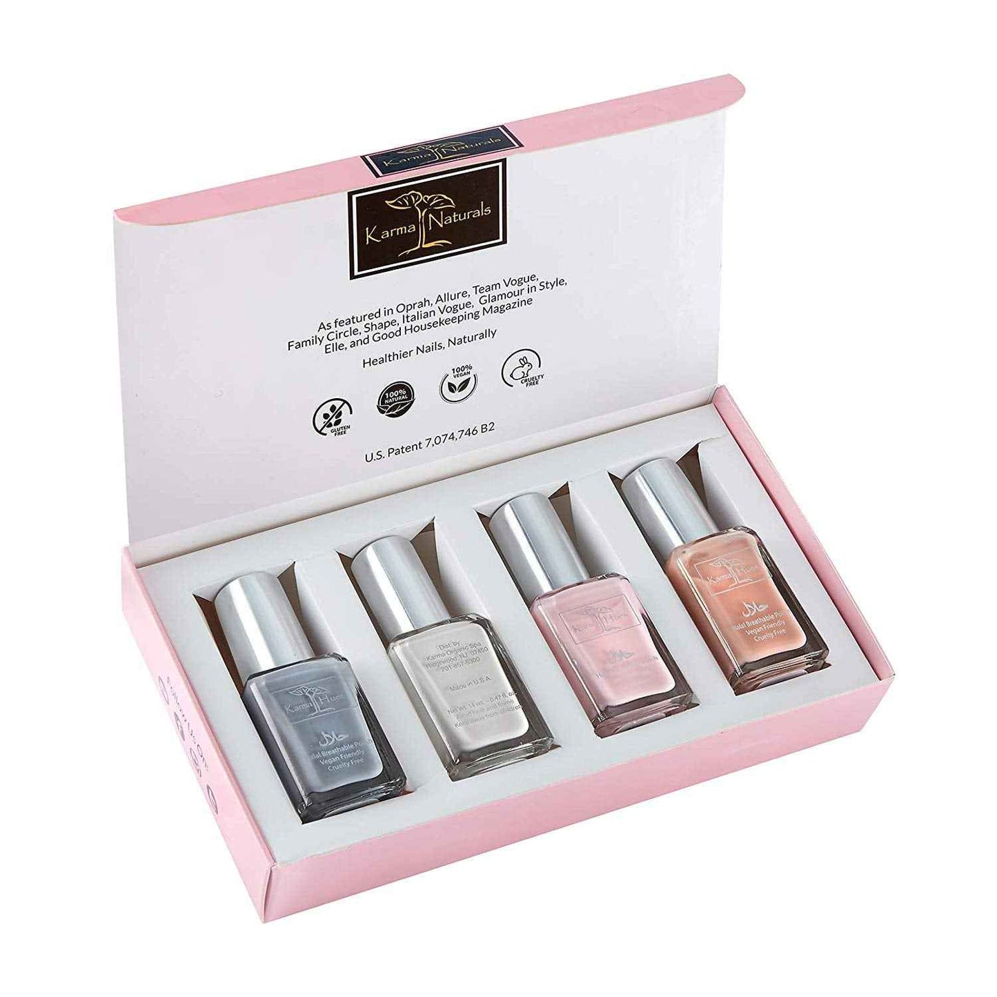 karma organic Beautiful Halal Nail Polish Set- Non-Toxic Nail Art, Vegan and Cruelty-Free Nail Paint