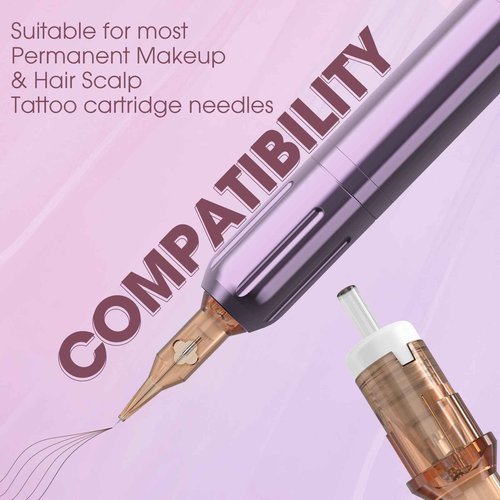 POPUPMU Tattoo Machine Kit - Wireless Tattoo Pen 3.0mm Stroke Length 800mAh Coreless Motor Rotary Gun Pen Set with Lining Needles Round Liner 18Pcs for Tattoo Beginner Artist Pink(NORA)