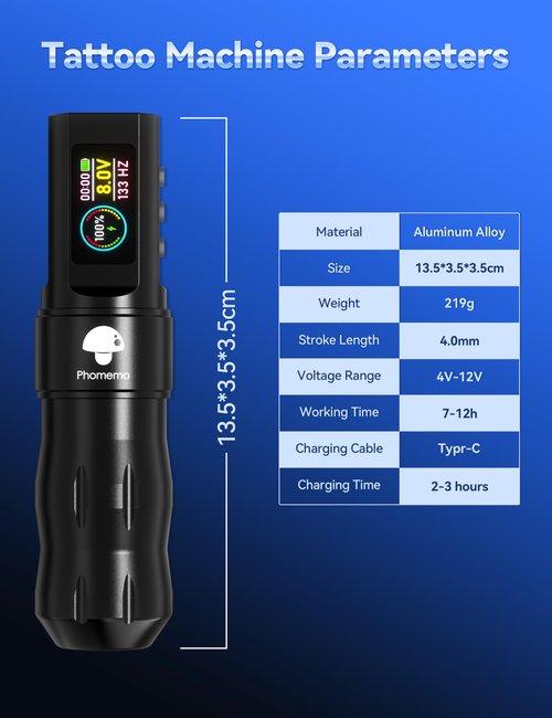 Phomemo Wireless Tattoo Gun Kit, Tattoo Machine Kit with Tattoo Power Supply, Tattoo Kit for Beginners Complete Set, Tattoo Pen Machine Kit with 20 Tattoo Cartridge Needles