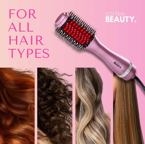 Cortex Beauty Infrared Infrared Volumizing Blowout Brush - blow dryer brush, round brush for blow drying, tools blow dryer brush, blow dryer with comb for black women, 2'' (Blush Pink)