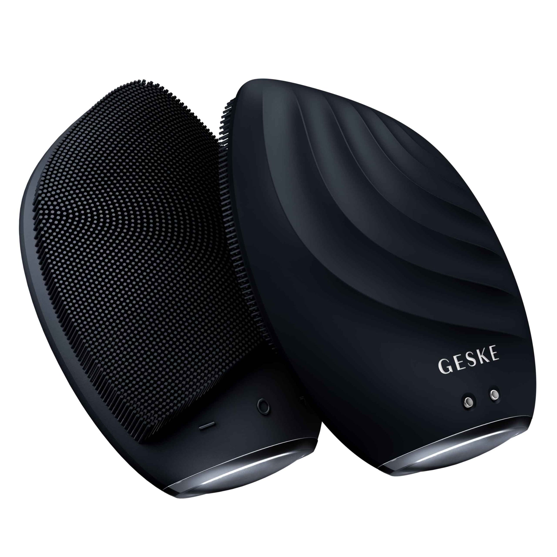 GESKE SmartAppGuided Sonic Facial Brush 5 in 1 | Vibrating Electric Cleansing Brush | Soft Silicone | Professional Cleanser | Skin Exfoliator | Face Massager