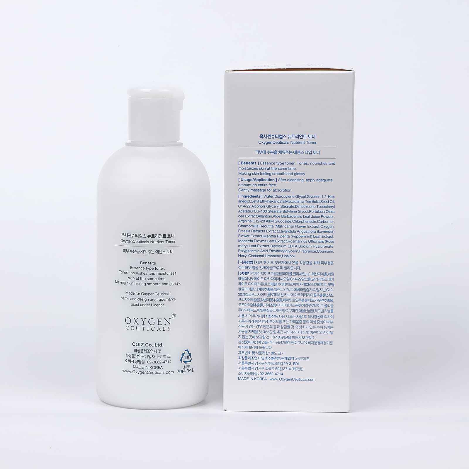 OxygenCeuticals Nutrient Toner – Essence-Type Hydrating Toner for Dry Skin, Deep Moisture & Nourishing Care with Hyaluronic Acid, Portulaca & Allantoin Extracts. 10 fl.oz (300ml)