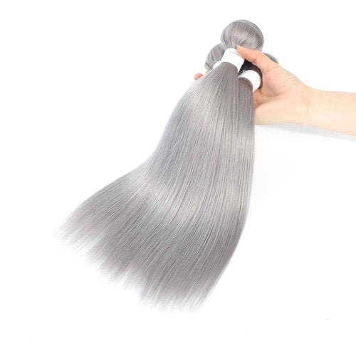 Condescension Brazilian Human Hair Bundles Sliver Grey 26 28 30 Inch Kinky Yaki Wave 3 Bundles Human Hair 100% Unprocessed Remy Brazilian Virgin Weave Hair Grey for Women