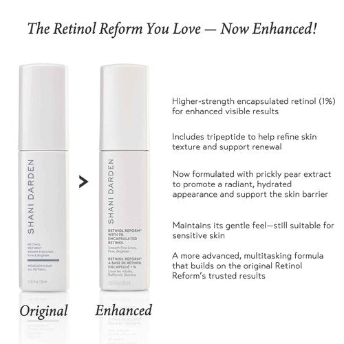 SHANI DARDEN SKIN CARE Retinol Reform with 1% Encapsulated Retinol Serum for Face & Neck, Gentle Slow-Release Face Serum with Tripeptide for Wrinkles, Fine Lines & Uneven Tone, 1 fl oz