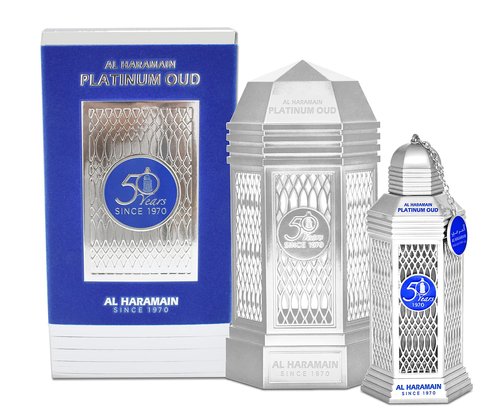 Al Haramain 50 Years Platinum Oud for Unisex Eau de Parfum Spray, 3.4 Ounce Limited Edition