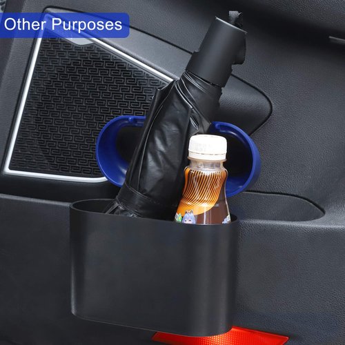 Accmor Car Trash Can with Lid, Vehicle Trash Bin Car Dustbin Garbage Organizer Holder with Trash Bag, Portable Hanging Mini Wastebasket Bin Trash Container for Auto Cars, Home, Office (Blue)