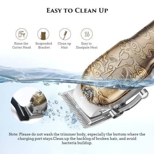 Qhou Hair Clippers for Men, Professional Cordless Hair Clippers/Electric Hair Trimmer Beard Trimmer/Nose Trimmer Set USB Rechargeable Hair Cutting Grooming Kit with LED Display