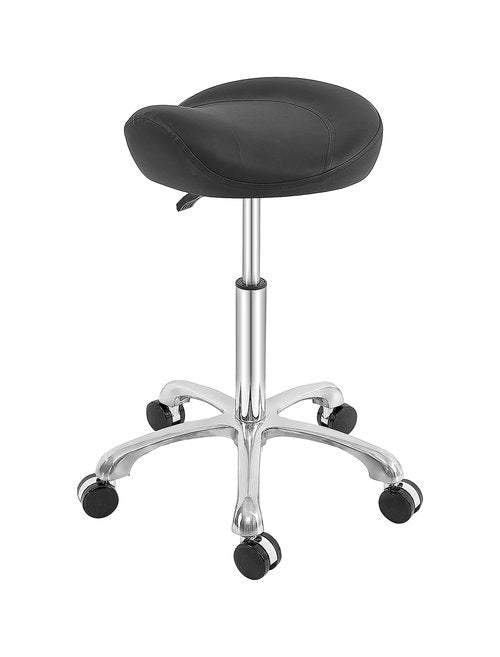 MWOSEN Saddle Stool Rolling Swivel Height Adjustable with Wheels. Saddle Chair Salon, Spa, Tattoo, Pedicure, Massage -Esthetician Chair(Black)