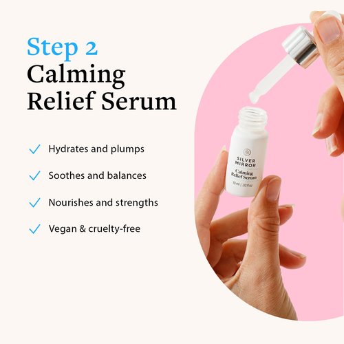 Silver Mirror Signature Facial Mask (1.7 fl oz) & Serum (0.33 fl oz), Skin Care Set, 2-Step Face Tightening and Lifting Skincare, Anti Wrinkle, with Hyaluronic Acid, for Instant Face Lift