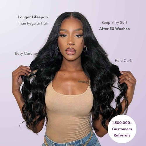 AUROO 14A Raw Bundles Human Hair Body Wave, 100% Indian Virgin Raw Hair Bundles Wavy Long Lifespan No Shedding Double Drawn Premium Full-Bodied Quality Quick Weaves #Natural Black (14 14 14 Inch)