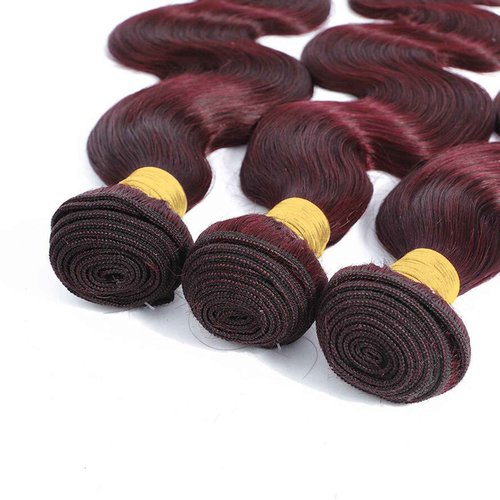 DSEKCAIN 99J Human Hair Bundles Body Wave Burgundy Dark Red Wine Color Body Wave Bundles 100% Real Human Hair And True To Length 10 12 14 Inch 3 Pcs/Pack