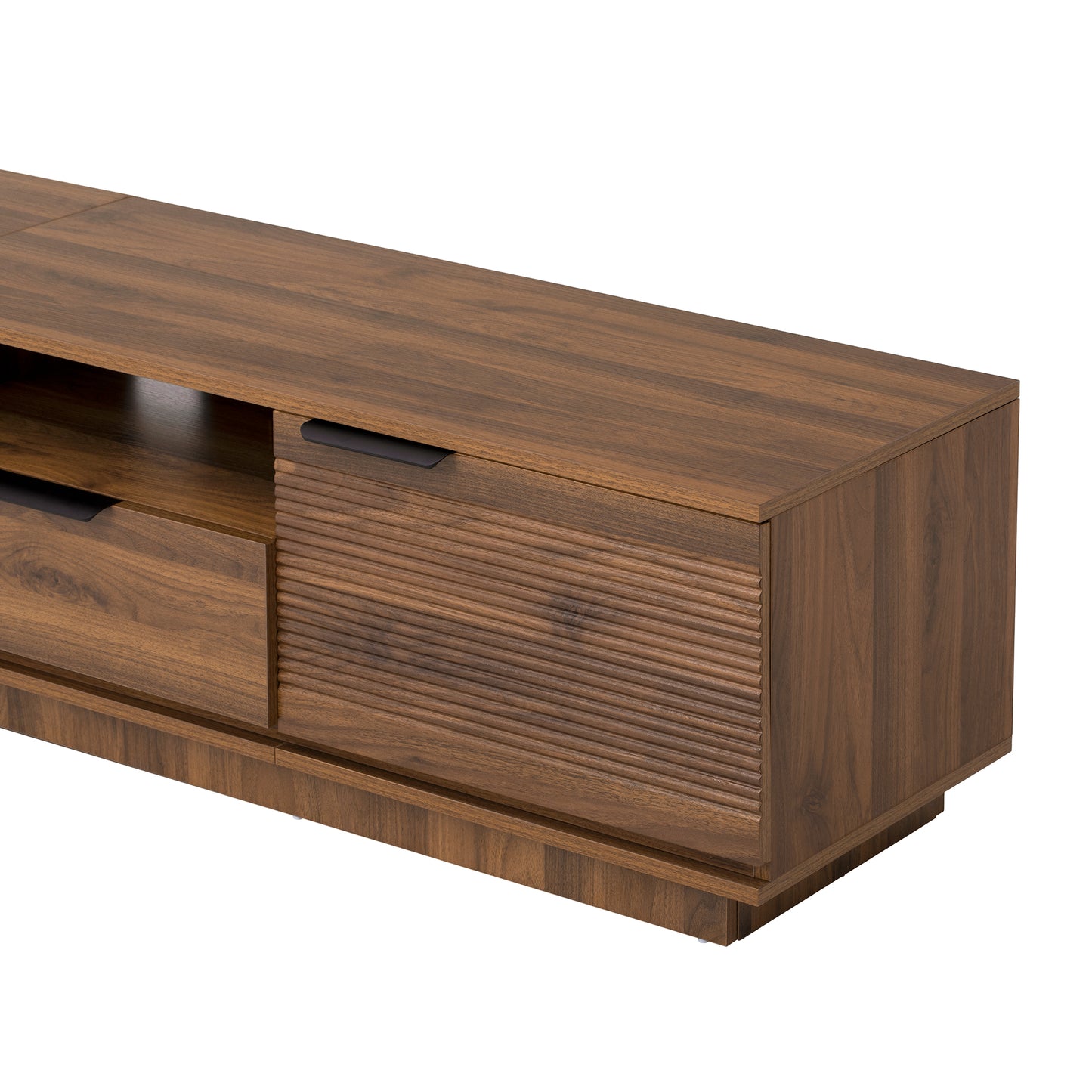 78 Inch Modern TV Stand for 85 Inch TVs - Walnut Finish