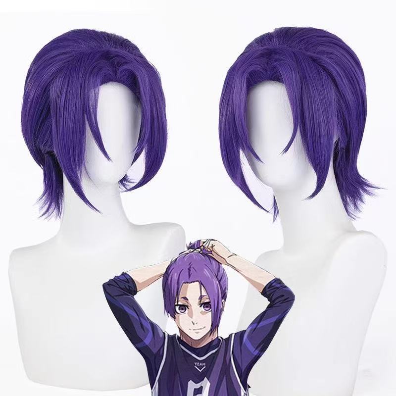 Purple Synthetic Cosplay Wig for All Face Shapes - Short Straight Style