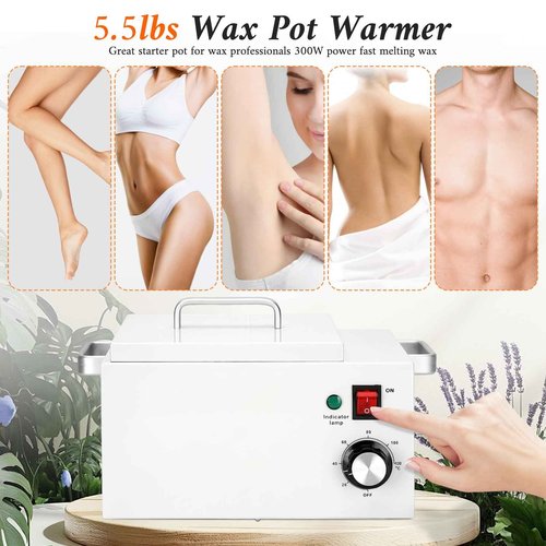 5.5 lbs Wax Pot Warmer Professional for Hair Removal,Large Wax Pot with 32-248℉(0-120℃) Temperature Adjustment Settings for Home,Beauty Salon,Spa,Barber Shop,Gift