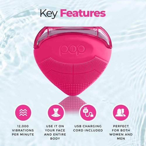 Pop Sonic Strawberry 3 in 1 Skin Exfoliating Cleanser Clean Massage Exfoliate - Pink