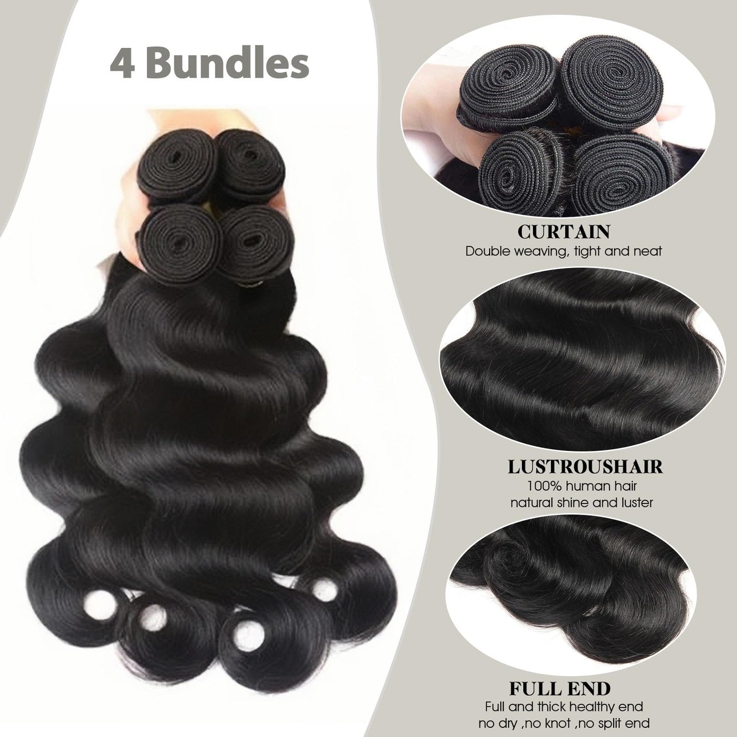 12A Human Hair Bundles with Closure Frontal (14 16 18 20 &12 Frontal) Body Wave 4 Bundles Human Hair with 13x4 HD Lace Frontal - Brazilian Quick Weave Hair Extension Real Human Hair for Daily Use