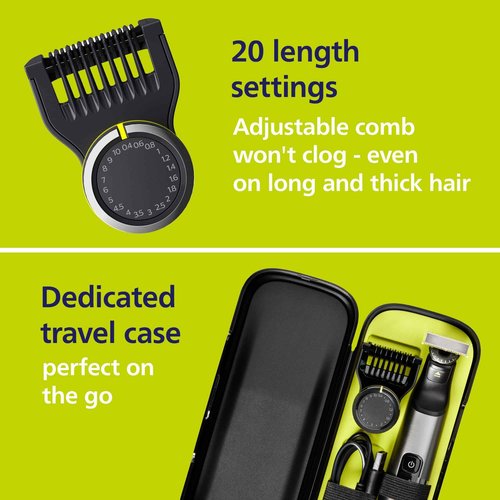 Norelco Philips OneBlade 360 Pro Face + Body, Hybrid Electric Beard Trimmer, Shaver and Bodygroomer, with 360 Blade Technology, Model QP6552/90