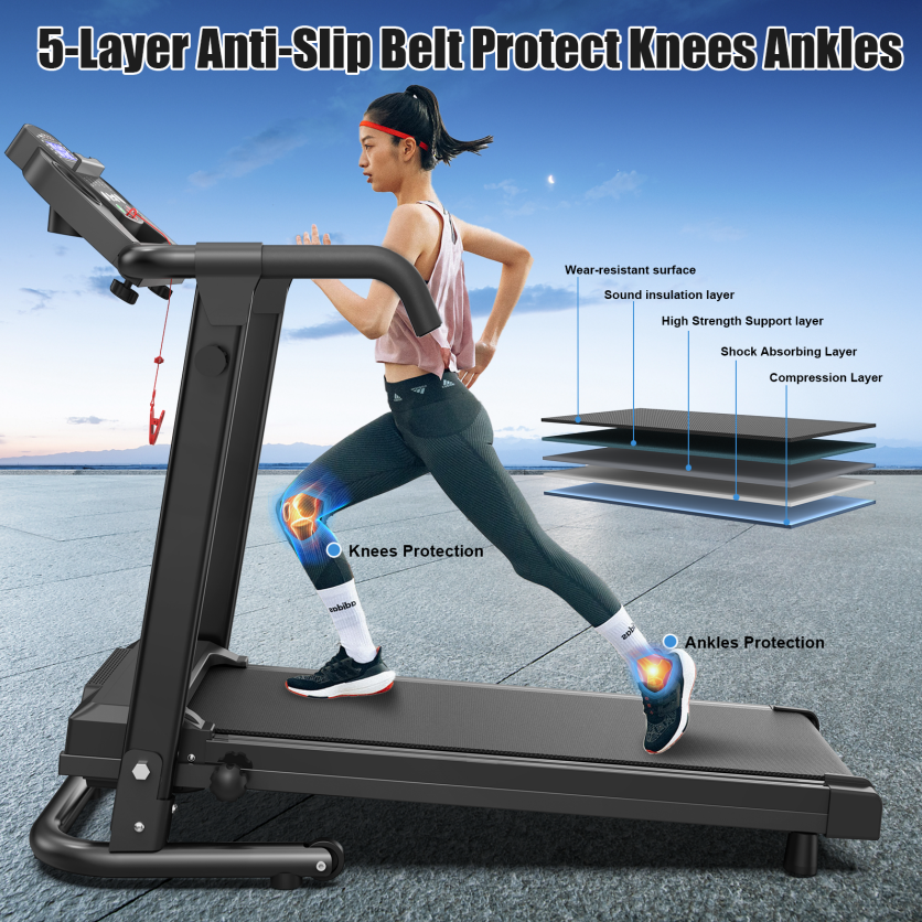 Foldable Treadmill Q30-5 with LED Display and 300lbs Capacity