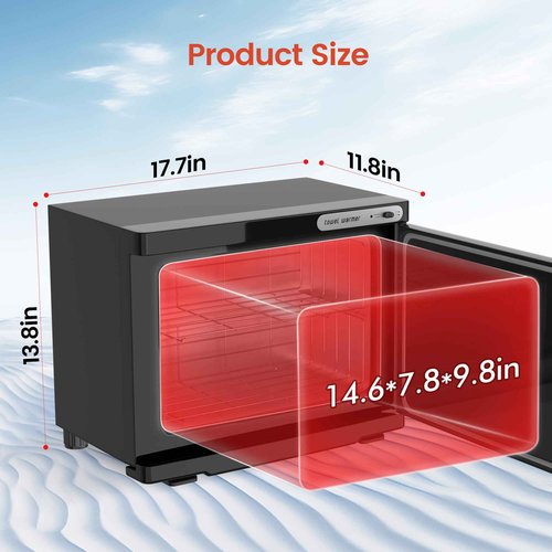 RyJaune Towel Warmer, 23L Towel Warmer Cabinet Can Hold 32 Wet Facial Towels,Hot Towel Warmer Use for Spa, Hair Beauty, Salon - Black