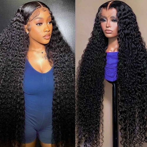 Segsavor 32 Inch 13x6 Deep Wave Lace Front Wigs Human Hair 200% Density HD Lace Front Wigs Human Hair Pre Plucked Natural Color Glueless Wig 100% Virgin Lace Front Wigs for Women