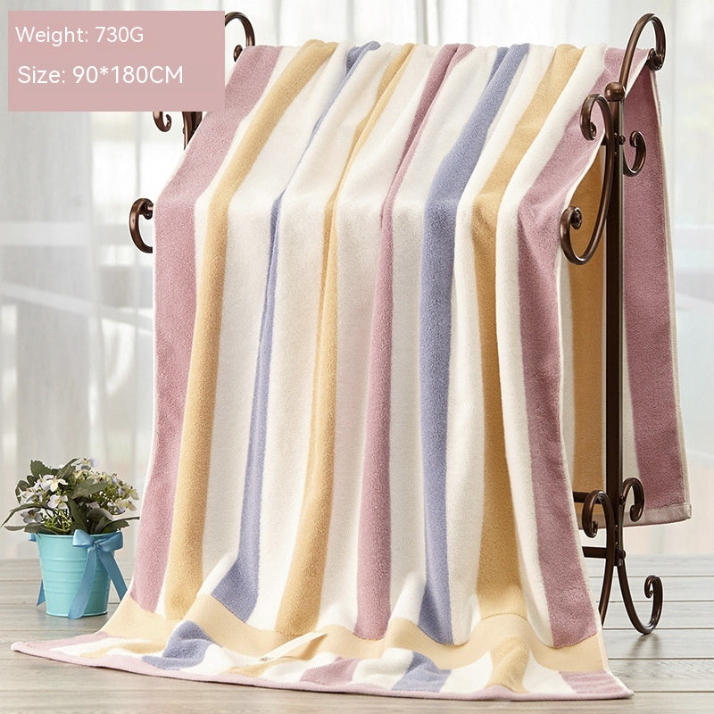 Large Cotton Bath Towel - Absorbent, Soft, 90x180cm, Multiple Colors