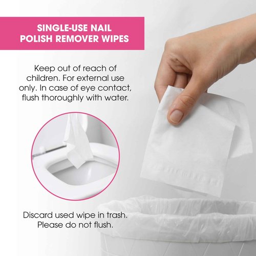 Diamond Wipes Nail Polish Remover Wipes with Aloe Vera, Acetone Nail Polish Remover Pads, Case of 500 Individually Wrapped Nail Polish Wipes