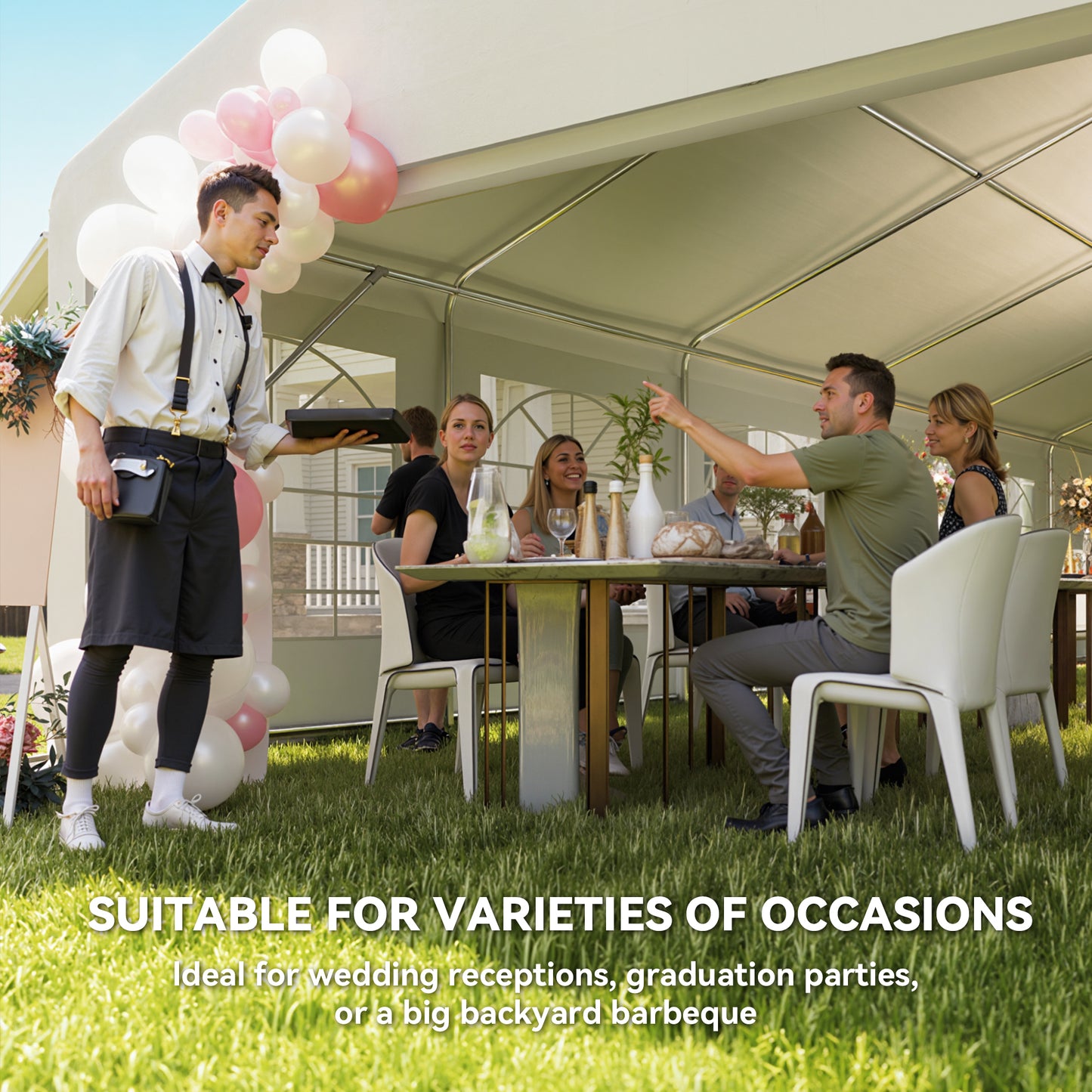 Large 23' x 39' Outdoor Carport Canopy Tent with Sidewalls