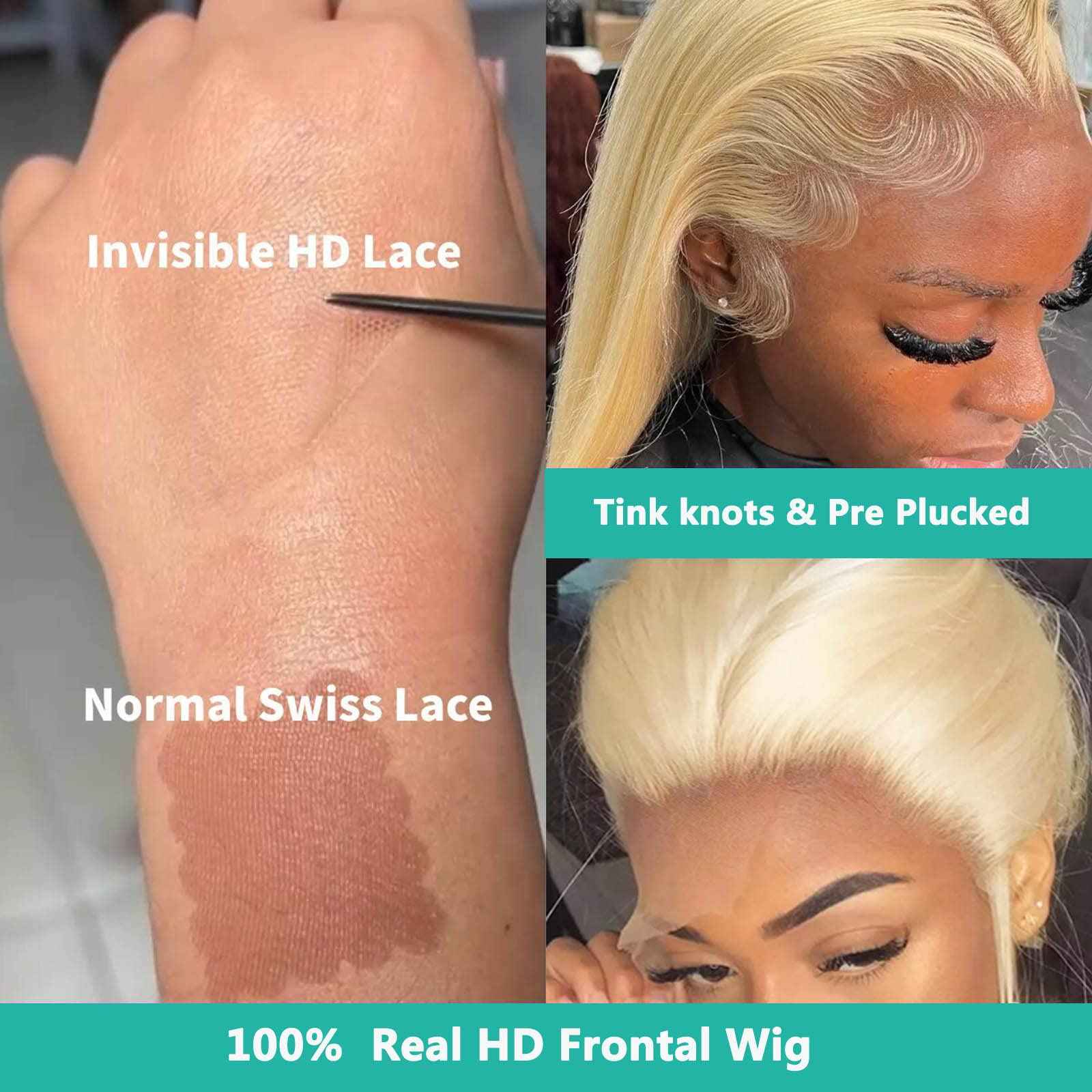 HOTLOVE 30inch 613 Lace Front Wig Human Hair Blonde HD Transparent 13x6 Straight Lace Front Wig For Women 200% 613 Lace Frontal Wigs Pre Plucked With Baby Hair