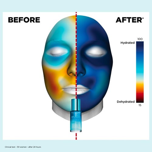 Clarins Hydra-Essentiel Bi-Phase Face Serum | Intense Hydrating Serum| 60 Seconds to Plumper Skin* | 24H Hydration* | Double Dose Of Hyaluronic Acid | Lightweight | All Skin Types | 1 Fl Ounce