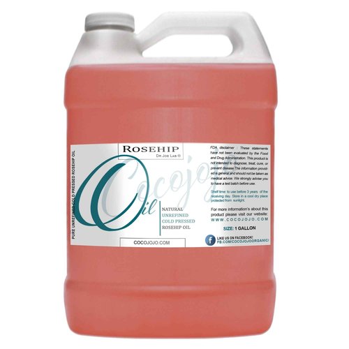 Rosehip Oil for Face Cold Pressed Unrefined cocojojo Pure Natural Rosehip Seed Oil in Bulk 1 GALLON - Moisturizing, Soothing, Hydrating, & Nourishing