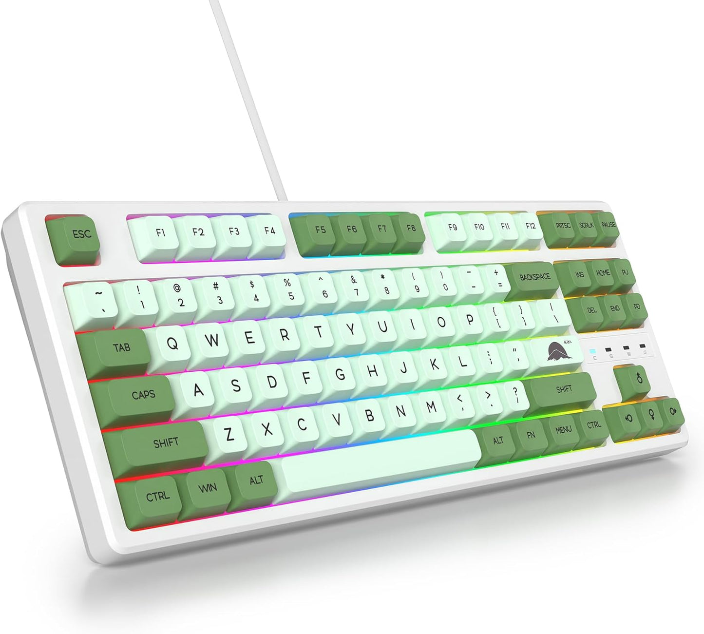 60 Percent Gaming Keyboard Mechanical with Linear Red Switch, 65% Wired Ultra-Compact Mini Keyboard Rainbow with PBT Keycaps for Ps4/Ps5/Xbox(68 MonsterB)
