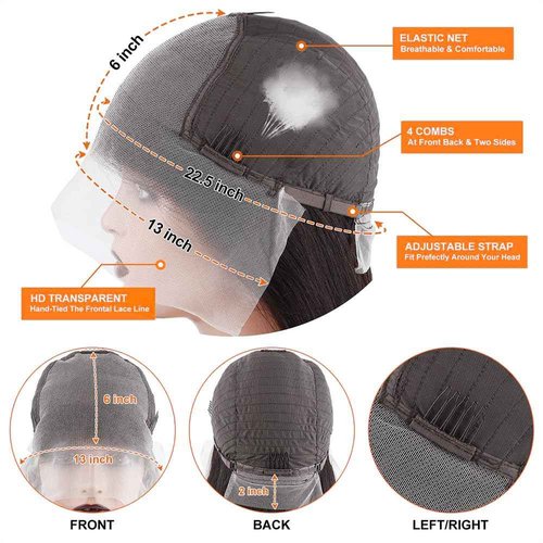 REMEEUBEAUTY 13x6 Straight Lace Front Wigs Human Hair 180% Density Pre Plucked with Baby Hair Hd Transparent Lace Front Wigs Human Hair Glueless Wigs 20Inch