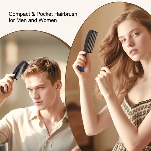 Black Combs in Bulk Individually Wrapped Disposable Comb Plastic Pocket Size Women Men Hair Combs for Home Homeless Hotel Shelter Charity Church Travel Nursing Hair Accessories 5.9 Inch (500 Pack)