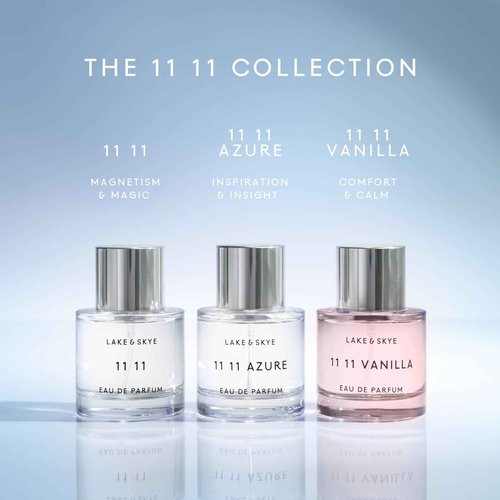 Lake & Skye 11 11 Azure Eau de Parfum, 1.7 fl oz (50 ml) - Aquatic, Floral, Skin Musk, Clean, Vegan, Paraben-Free, Cruelty-Free