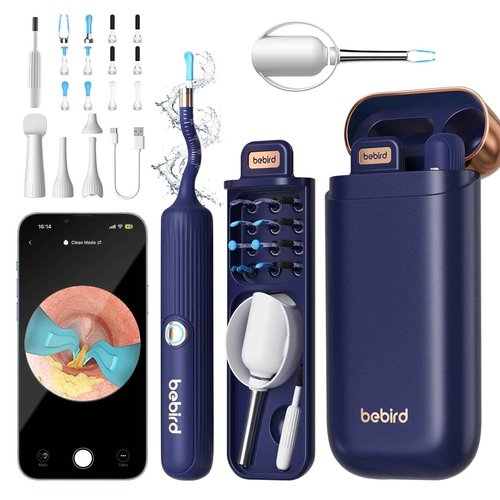 【Upgrade Version】Earsight Plus E33R Ear Wax Removal Tool Camera, Ear Cleaner with Flexible Ear Camera Otoscope, Visual Ear Pick Tweezers Wax Remover, Ear Cleaning Kit for Family