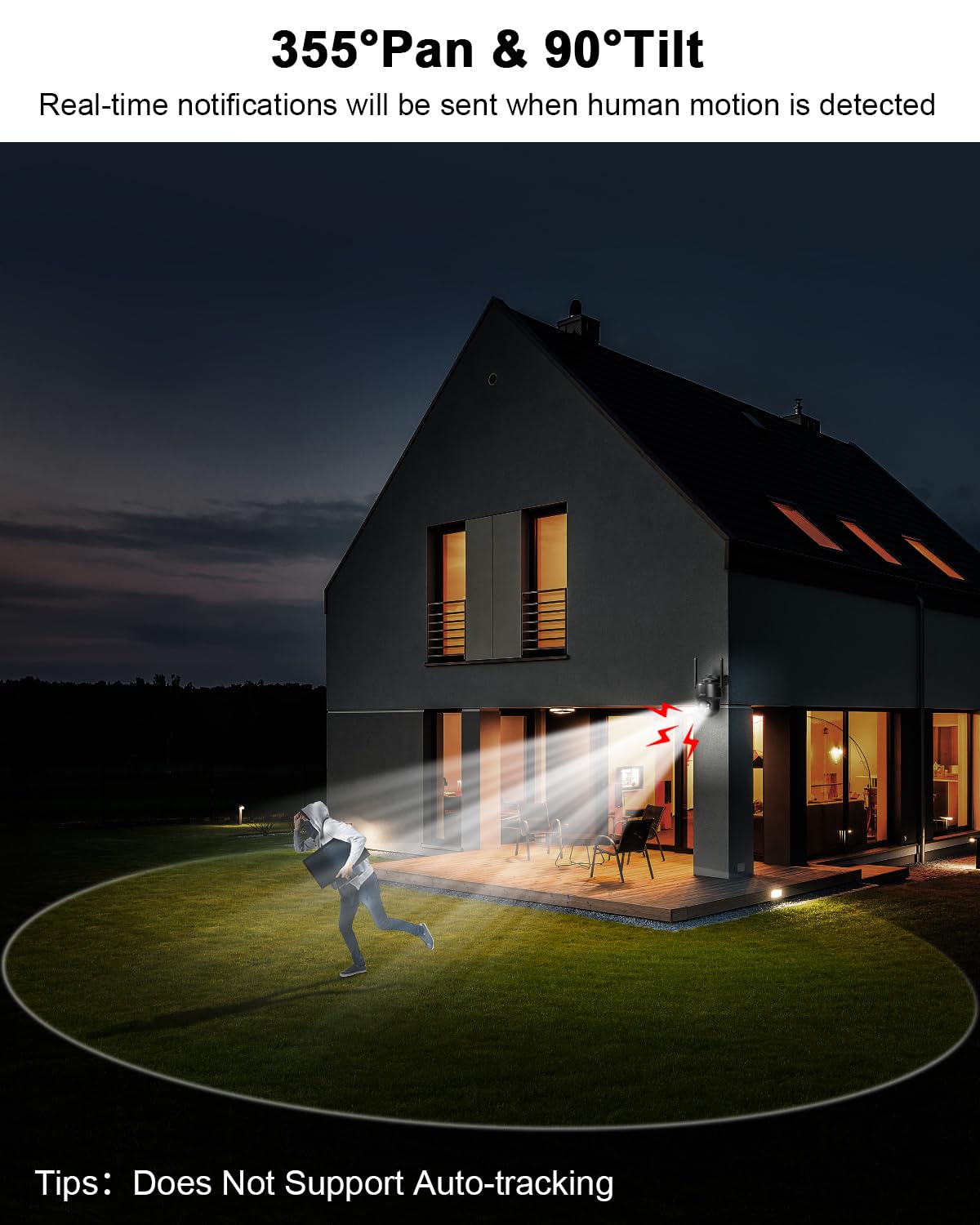 ANRAN 4G LTE Security Camera: 2K Solar Camera Wireless Outdoor with SIM & 32GB SD Card, No WiFi Needed, Night Vision, 360° Pan-Tilt, PIR Motion Detection, 2-Way Audio, Free One Month Data Traffic