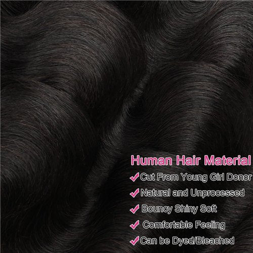 Body Wave Bundles Human Hair 18 20 22 Inch 100% Unprocessed Raw Vietnamese Human Hair Bundles Body Weave Bundles Remy Virgin Hair Bundles Natural Black Color