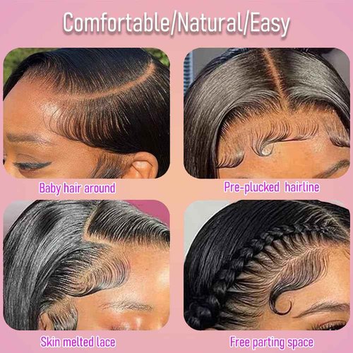 CHEEON 13x4 Transparent HD Lace Frontal 20 Inch Brazilian Body Wave Lace Frontal Closure Human Hair 100% Unprocessed Virgin Human Hair Frontals Pre Plucked with Baby Hair 150% Density Natural Black