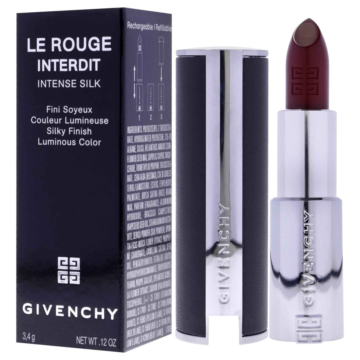 Givenchy Le Rouge Interdit Intense Silk Lipstick - N117 Rouge Erable for Women - 0.11 oz Lipstick